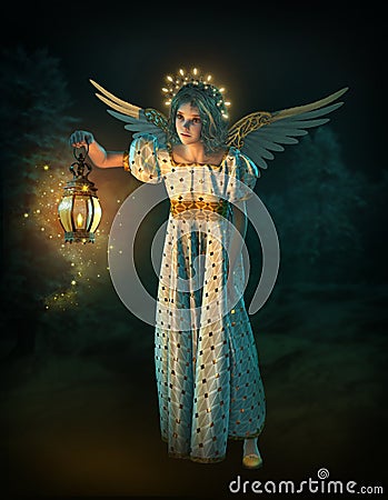 Christmas Angel, 3d CG Stock Photo