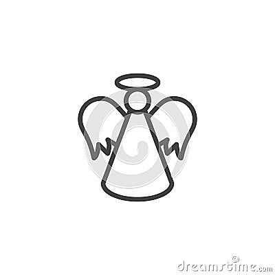 Christmas angel outline icon Vector Illustration