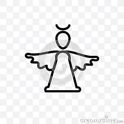 Christmas angel vector linear icon isolated on transparent background, Christmas angel transparency concept can be used for web an Vector Illustration