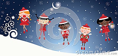 Christmas angels Vector Illustration