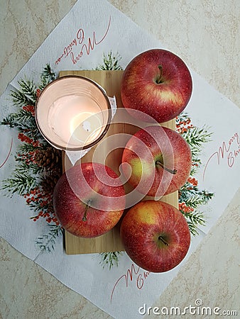 Christmas apples Stock Photo