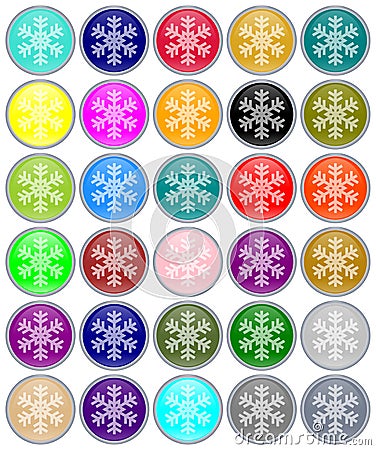 Christmas aqua buttons with snowflakes Stock Photo