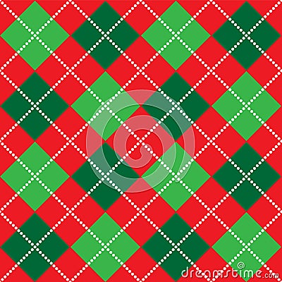 Christmas Argyle Pattern Cartoon Illustration