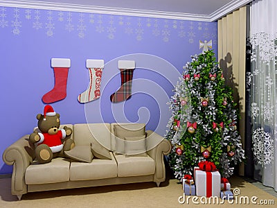 Christmas babyroom (childroom) Stock Photo