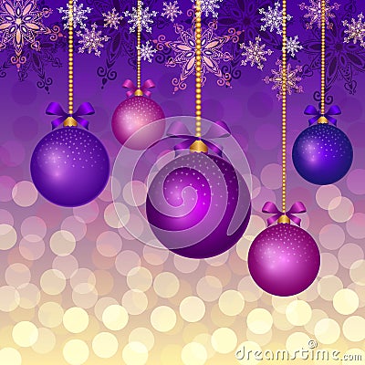 Christmas background with balls Vector Illustration