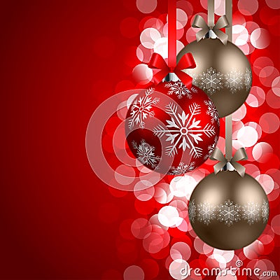 Christmas background with baubles Vector Illustration