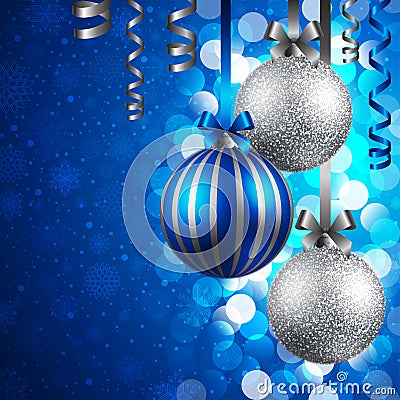 Christmas background with baubles Vector Illustration
