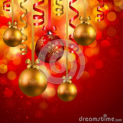 Christmas background with baubles Vector Illustration