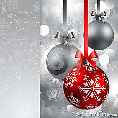 Christmas background with baubles Vector Illustration