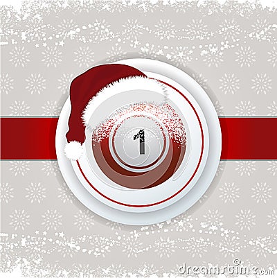 Christmas background with bingo ball and Santa hat Stock Photo