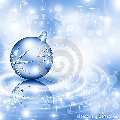 Christmas background blue balls Stock Photo