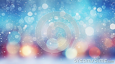 Christmas background wiht blue snowflakes, blur, bokeh Stock Photo