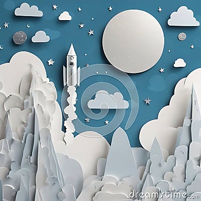 christmas background. christmas and new year background with moon. 3 d illustration. Cartoon Illustration