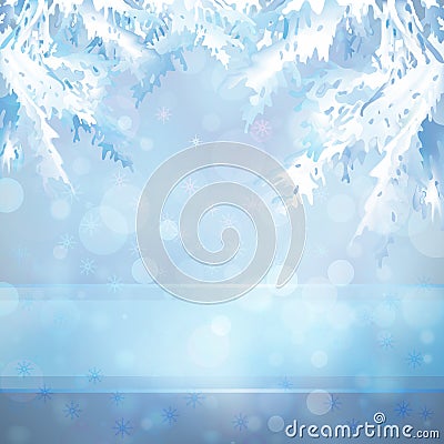 Christmas background with Christmas tree branches Vector Illustration