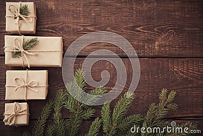 Christmas background. Christmas composition. Christmas gift, pin Stock Photo