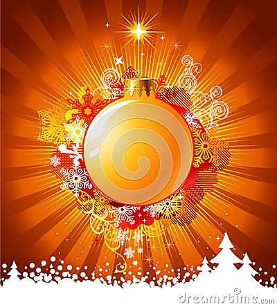 Christmas background with decorations / vector Vector Illustration