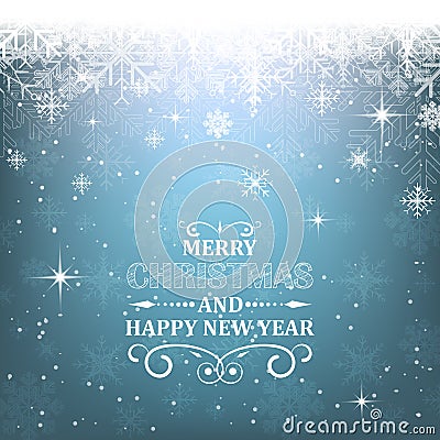 Christmas background with decorative heading and light effect. Vector Illustration