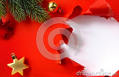 Christmas background; design holidays greeting card or season ba Stock Photo