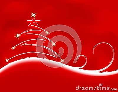 Christmas background with firtree Vector Illustration