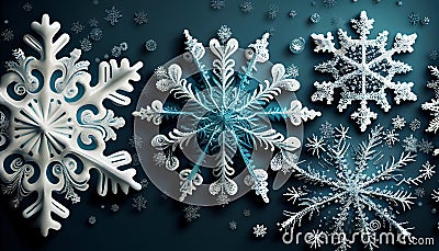 Christmas background-gold glitter snoflake on blue background for greeting card Stock Photo