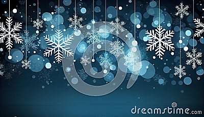 Christmas background-gold glitter snoflake on blue background for greeting card Stock Photo