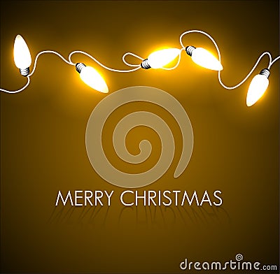 Christmas background with golden lights Vector Illustration