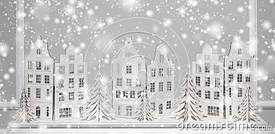 Christmas background of paper decorations. Xmas and Happy New Year composition Stock Photo