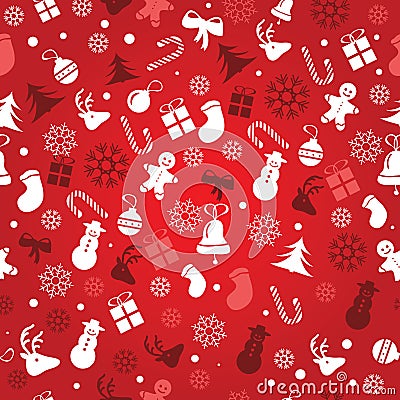 Christmas background, seamless tiling, great choice for wrapping paper pattern Vector Illustration