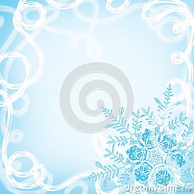 Christmas background with snowflakes and a blizzard Stock Photo