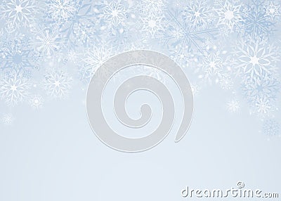 Christmas background with snowflakes. Greeting card or invitation. Vector Illustration