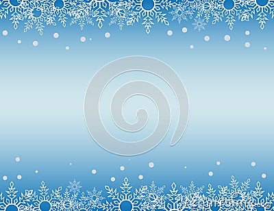Christmas background with white snowflake borders Vector Illustration