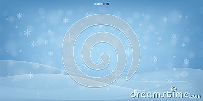 Christmas background of winter elegant. Seasonal cool with light blurred bokeh background. Vector Vector Illustration