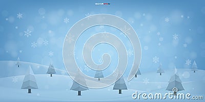 Christmas background of winter elegant. Seasonal cool light blurred bokeh background. Vector Vector Illustration