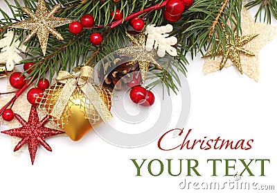 Christmas background with Xmas decoration Stock Photo