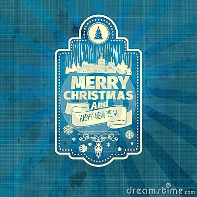 Christmas badge label Vector Illustration