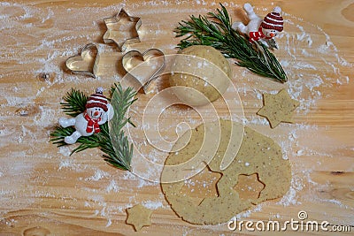 Christmas Baking background. Ingredients for cooking christmas b Stock Photo