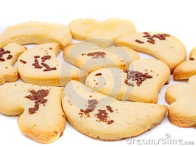 Christmas baking biscuits isolated on white background Stock Photo