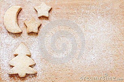 Christmas baking cookies abstract food background Stock Photo