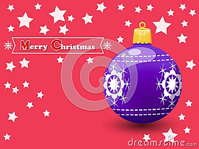 Christmas ball on a color background. Happy New Year and decoration element Vector Illustration