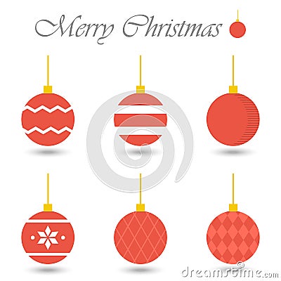 Christmas Balls Hanging. Christmas Baubles. Christmas Decorative Bauble Illustration Vector Illustration