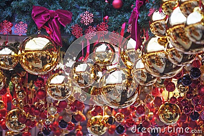 Christmas ball ornaments decoration. Winter holydays Stock Photo