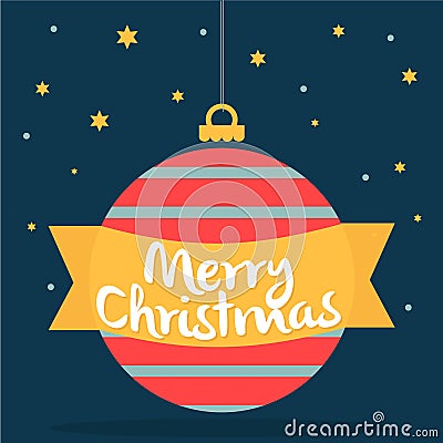 Christmas ball with stars, background vector Vector Illustration