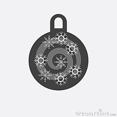 Christmas ball with snowflake Icon flat vector. xmas ball icon Stock Photo