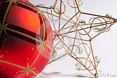 Christmas ball with star - weinachtskugel mit stern Stock Photo
