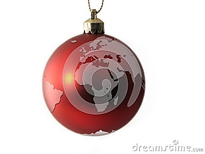 Christmas Ball - World Globe Europe and Africa Stock Photo