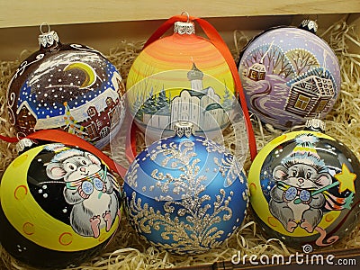 christmas balls handmade, souvenir Stock Photo