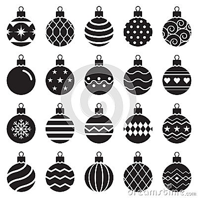 Christmas balls icons. Vector illustration. Vector Illustration