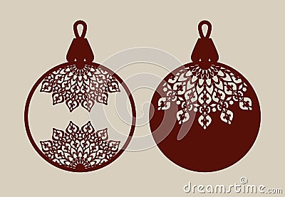 Christmas balls with lace pattern Vector Illustration