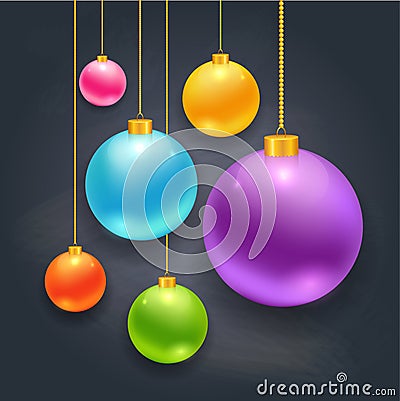 Christmas balls set Vector Illustration