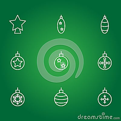 Christmas balls. Vector icons Vector Illustration